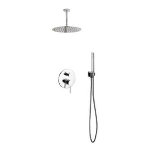 Kubebath R-CR12HH2V Aqua Rondo Shower Set with Ceiling Mount 12 Inch Rain Shower and Handheld