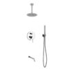 Kubebath R-CR8HHTF3V Aqua Rondo Brass Shower Set with 8 Inch Ceiling Mount Round Rain Shower, Handheld and Tub Filler