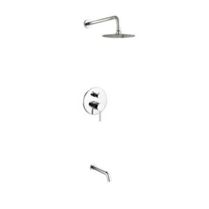 Kubebath R-WR8TF2V Aqua Rondo Shower Set with 8 Inch Rain Shower and Tub Filler