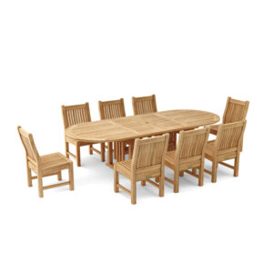 Anderson Sahara Dining Side Chair 9-Pieces Oval Dining Set