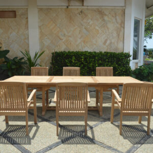 Anderson Bahama Stackable Sahara 9-Pieces Rectangular Dining Set A