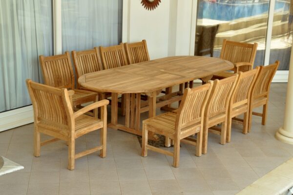 Anderson Sahara Dining Side Chair 11-Pieces Oval Dining Set