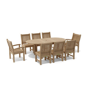 Anderson Bahama Sahara 9-Pieces 78" Oval Dining Set