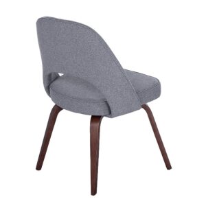 GFURN Sienna Executive Side Chair - Dark Grey Fabric & Walnut Legs