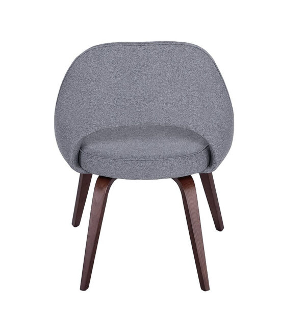 GFURN Sienna Executive Side Chair - Dark Grey Fabric & Walnut Legs