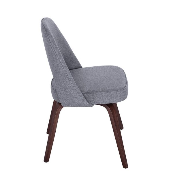 GFURN Sienna Executive Side Chair - Dark Grey Fabric & Walnut Legs