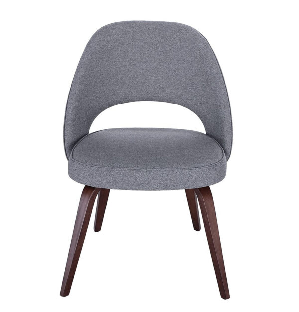 GFURN Sienna Executive Side Chair - Dark Grey Fabric & Walnut Legs