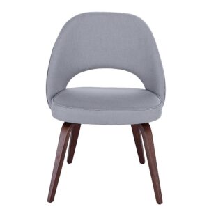 GFURN Sienna Executive Side Chair - Grey Fabric & Walnut Legs