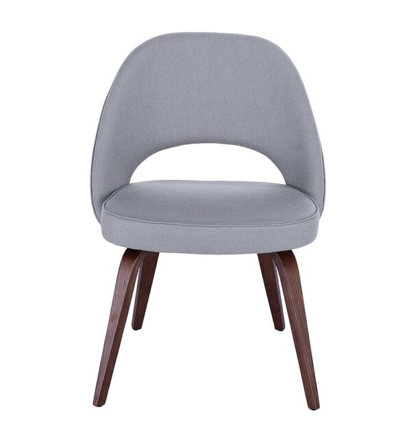 GFURN Sienna Executive Side Chair - Grey Fabric & Walnut Legs