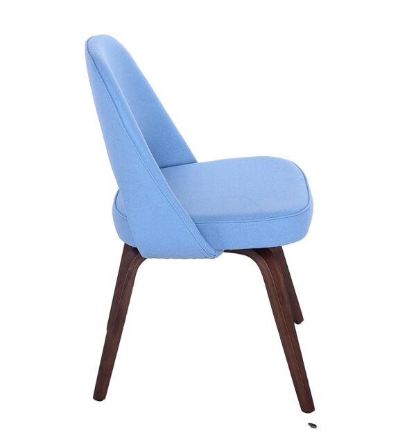 GFURN Sienna Executive Side Chair - Light Blue Fabric & Walnut Legs