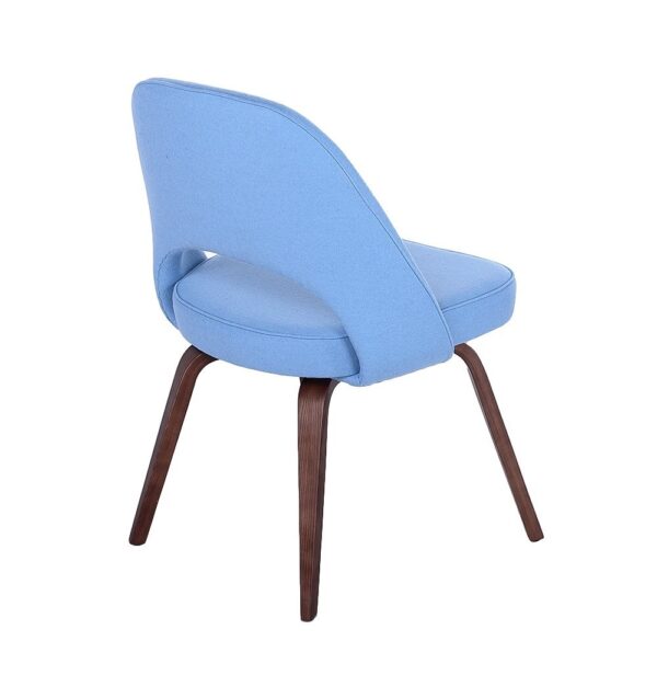 GFURN Sienna Executive Side Chair - Light Blue Fabric & Walnut Legs