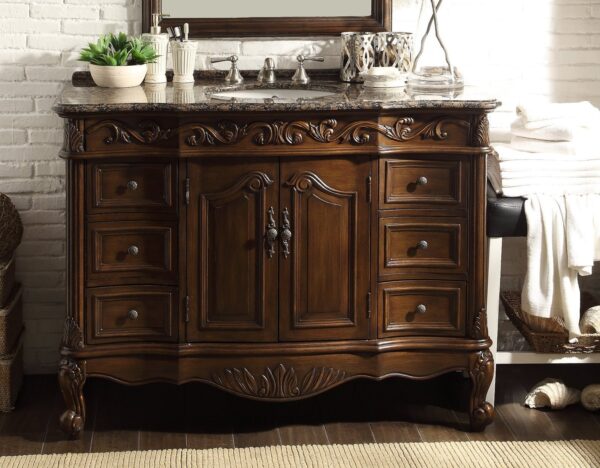 Chans Furniture CF-3882SB-TK-48 Beckham 48 Inch Brown Cherry Bathroom Sink Vanity