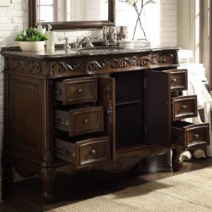 Chans Furniture CF-3882SB-TK-48 Beckham 48 Inch Brown Cherry Bathroom Sink Vanity