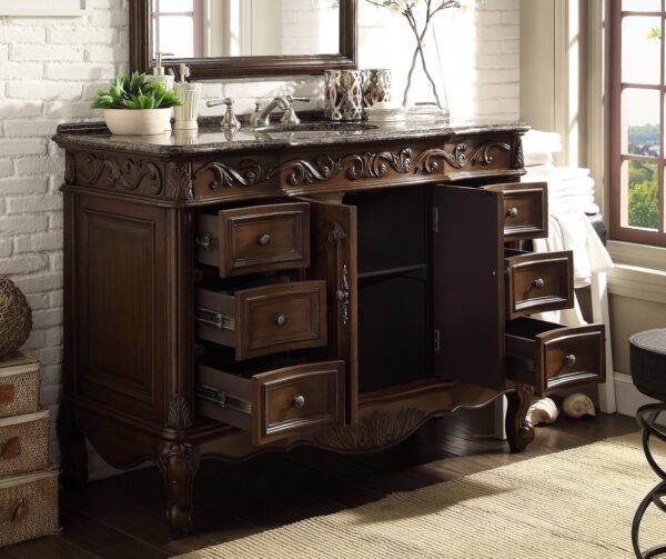 Chans Furniture CF-3882SB-TK-48 Beckham 48 Inch Brown Cherry Bathroom Sink Vanity