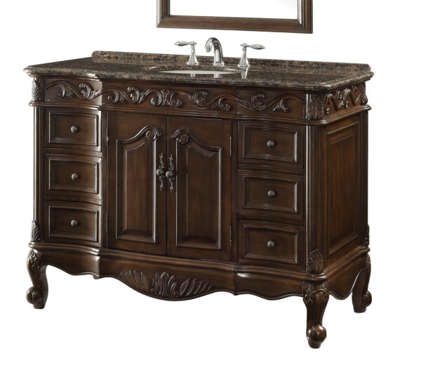 Chans Furniture CF-3882SB-TK-48 Beckham 48 Inch Brown Cherry Bathroom Sink Vanity