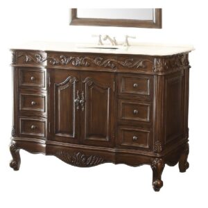 Chans Furniture CF-3882W-TK-48 48 Inch Benton Collection Classic Style Beckham Bathroom Sink Vanity in Dark Brown