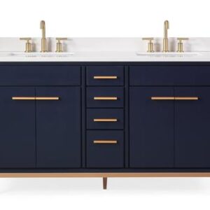 Chans Furniture TB-9888NB-V60 60 Inch Beatrice Bathroom Sink Vanity in Navy Blue