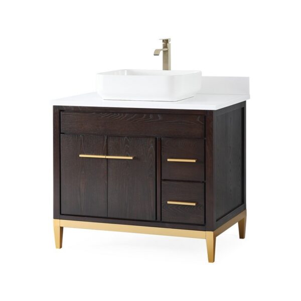 Chans Furniture TB-9936DK-36QT 36 Inches Tennant Brand Modern Style With Beatrice Vessel Single Sink Bathroom Vanity