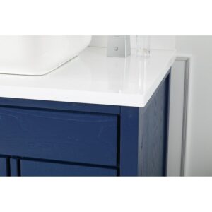 Chans Furniture TB-9936VB-36QT 36 Inches Tennant Brand Modern Style With Beatrice Vessel Single Sink Bathroom Vanity In Blue