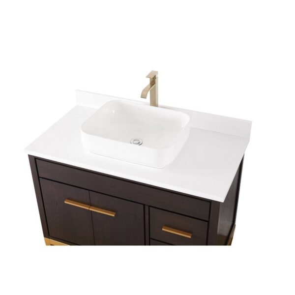 Chans Furniture TB-9942DK-42QT 42 Inches Tennant Brand Modern Style With Beatrice Vessel Single Sink Bathroom Vanity