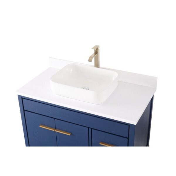 Chans Furniture TB-9942VB-42QT 42 Inches Tennant Brand Modern Style With Beatrice Vessel Single Sink Bathroom Vanity In Blue