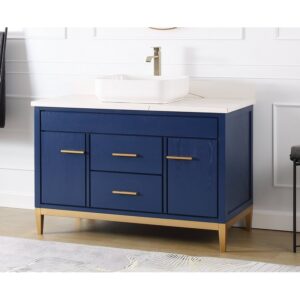 Chans Furniture TB-9948VB-48QT 48 Inches Tennant Brand Modern Style With Beatrice Vessel Single Sink Bathroom Vanity