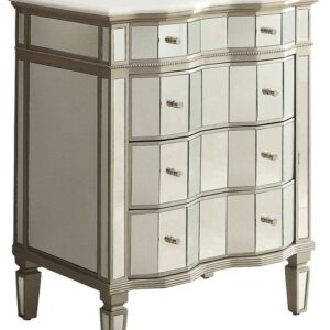 Chans Furniture K2274-30 Asselin 30 Inch Silver All Mirrored Bathroom Vanity