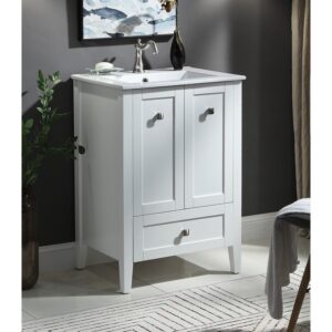 Chans Furniture WFS-85029CK 25 Inch Tennant Brand Vermezzo Modern Small Slim Gray Bathroom Vanity in Gray