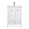 Chans Furniture WFS-85033W 25 Inch Tennant Brand Vermezzo Modern Small Slim White Bathroom Vanity in White