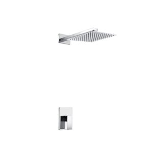 Kubebath KB WR2001V Aqua Piazza Shower Set with 8 Inch Square Rain Shower Head