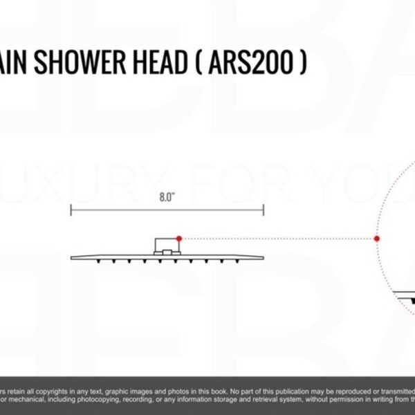 Kubebath KB WR2004JTF3V Aqua Piazza 8 Inch Rain Shower Head with Tub Filler & Massage Body Jets