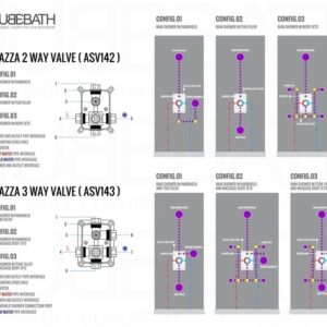 Kubebath KB WR200HH2V Aqua Piazza Shower Set with 8 Inch Square Rain Shower and Handheld