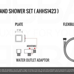 Kubebath KB WR200TFHH3V Aqua Piazza Shower Set with 8 Inch Square Rain Shower, Tub Filler and Handheld