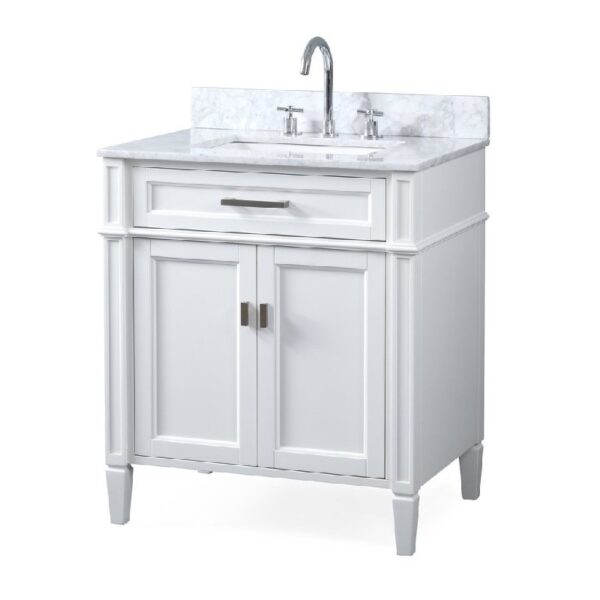 Chans Furniture ZK-1808-V30W 30 Inch Tennant Brand Durand Bathroom Vanity in White