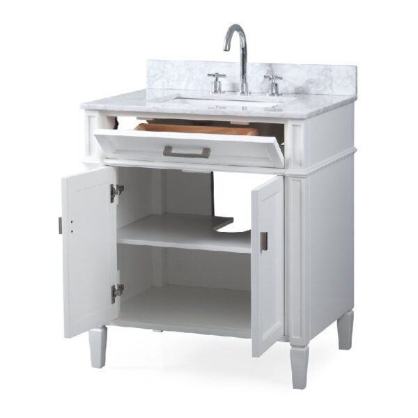 Chans Furniture ZK-1808-V30W 30 Inch Tennant Brand Durand Bathroom Vanity in White