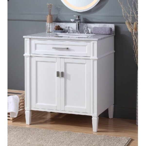 Chans Furniture ZK-1808-V30W 30 Inch Tennant Brand Durand Bathroom Vanity in White