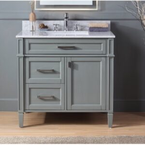 Chans Furniture ZK-1808-V36CK 30 Inch Tennant Brand Durand Bathroom Vanity in Grey