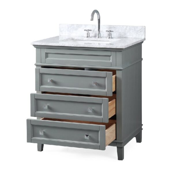 Chans Furniture ZK-1810-V30CK 30 Inch Tennant Brand Felix Bathroom Vanity in Grey