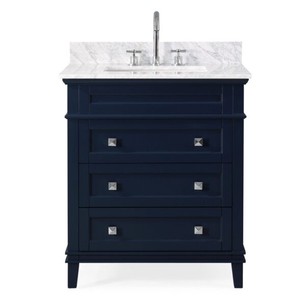 Chans Furniture ZK-1810-V30NB.QT 30 Inch Tennant Brand Felix Modern Style Navy Blue Bathroom Vanity