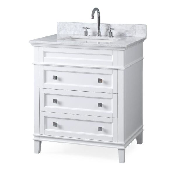 Chans Furniture ZK-1810-V30W 30 Inch Tennant Brand Felix Bathroom Vanity in White