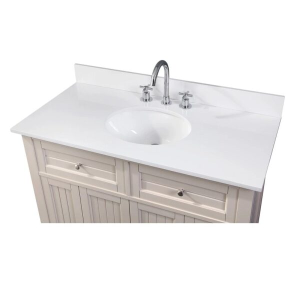 Chans Furniture ZK-47538TP 42 Inch Thomasville Cottage Style Taupe Bathroom Cabinet Sink Vanity