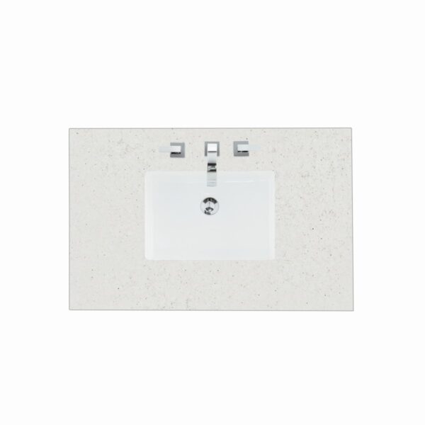 James Martin 050-S36-SNK 36 Inch Rectangular 8 Inch Widespread Porcelain Undermount Bathroom Sink