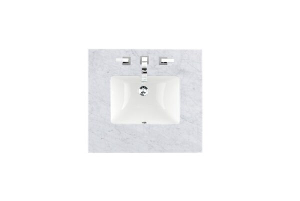 James Martin 090-S26-CAR-SNK 26 Inch Single Carrara White Top with Sink, 3 cm