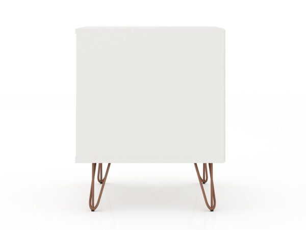 Manhattan Comfort Rockefeller 1.0 Mid-Century- Modern Nightstand with 1-Drawer in White