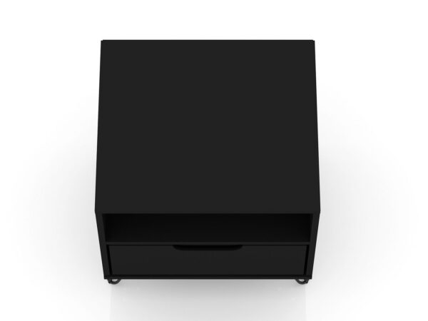 Manhattan Comfort Rockefeller 1.0 Mid-Century- Modern Nightstand with 1-Drawer in Black