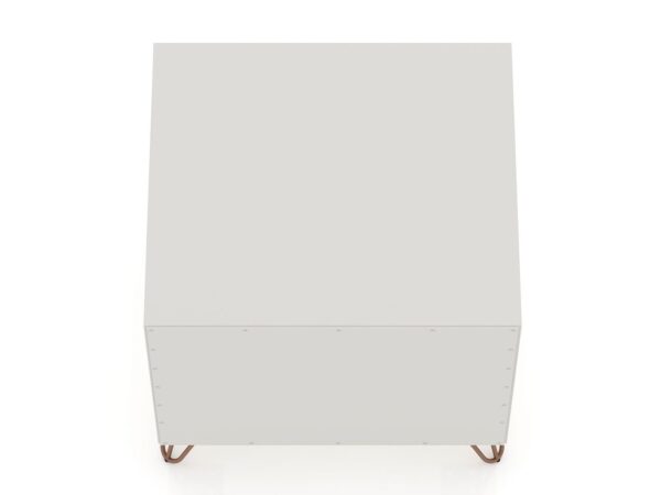 Manhattan Comfort Rockefeller 1.0 Mid-Century- Modern Nightstand with 1-Drawer in Off White and Nature