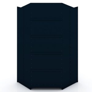 Manhattan Comfort Mulberry Modern Open Corner Closet with 2 Hanging Rods in Tatiana Midnight Blue