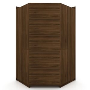 Manhattan Comfort Mulberry 3.0 Sectional Modern Wardrobe Corner Closet with 4 Drawers - Set of 3 in Brown