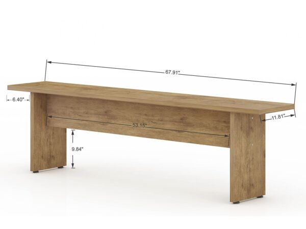 Manhattan Comfort NoMad 67.91 Rustic Country Dining Bench in Nature