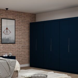 Manhattan Comfort Mulberry 2.0 Modern 3 Sectional Wardrobe Closet with 6 Drawers - Set of 3 in Tatiana Midnight Blue